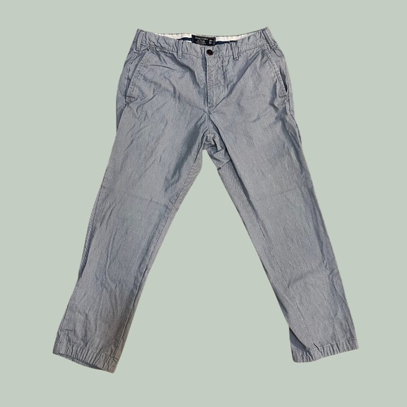 Abercrombie & Fitch Other - Abercrombie & Fitch Mens Blue White Striped Chino Pants 28x30 Seersucker Style